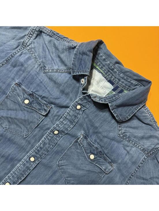 Aeropostale Other - Aeropostale Denim 2014 Western Shirt Blue Pearl Snap‎ Long Sleeve Cowboy Men S